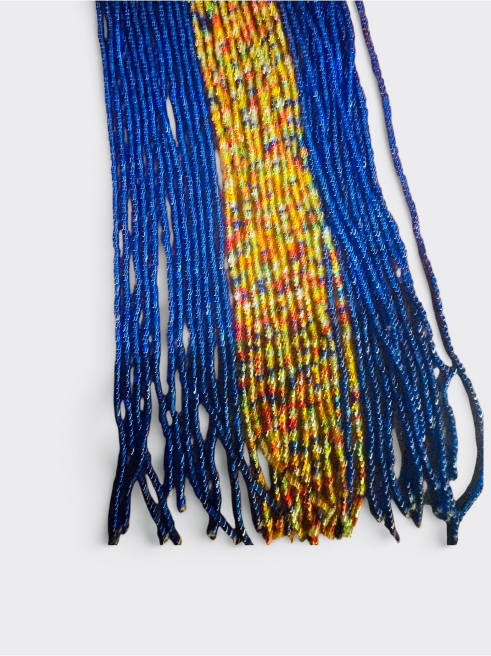 NWT Handcrafted South African Beaded Tassel Necklace / Collar. - Picture 5 of 5